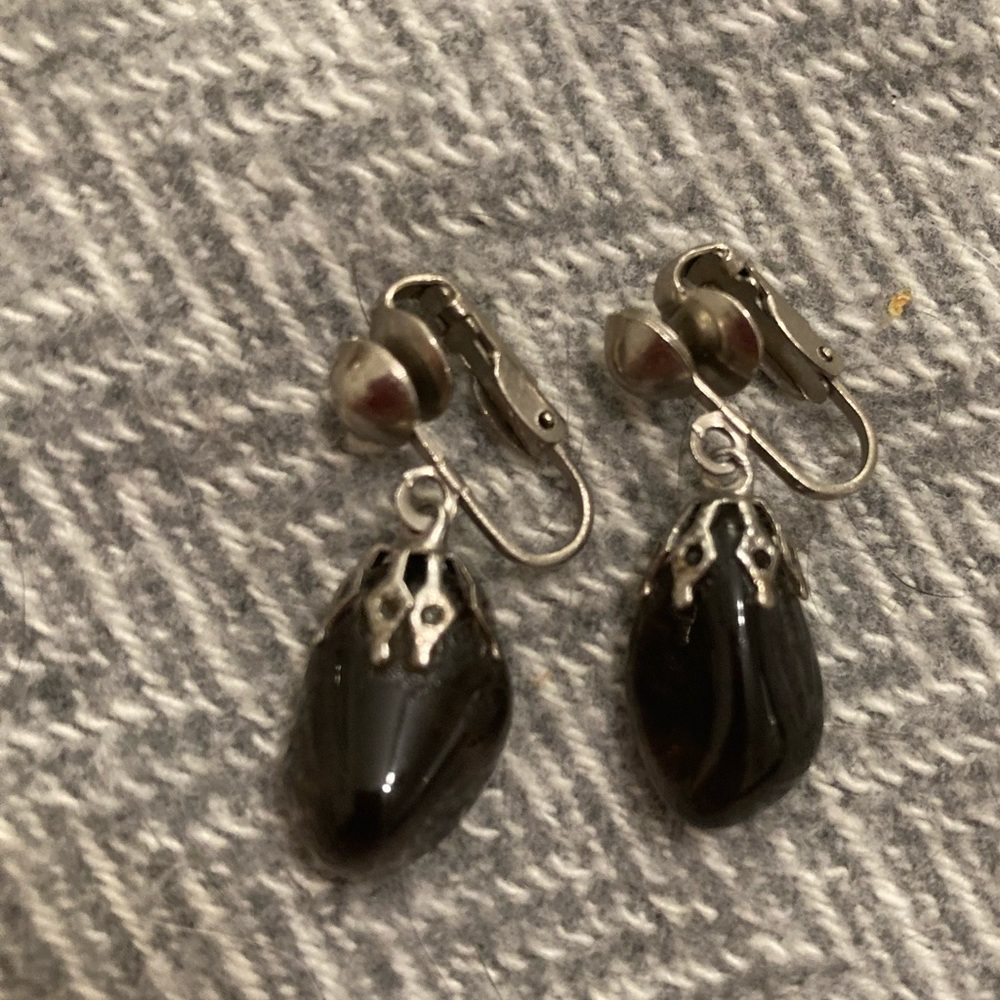 Silver and brown bead clip on earrings FREE with PuRCHaSE!!